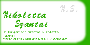 nikoletta szantai business card