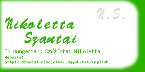 nikoletta szantai business card